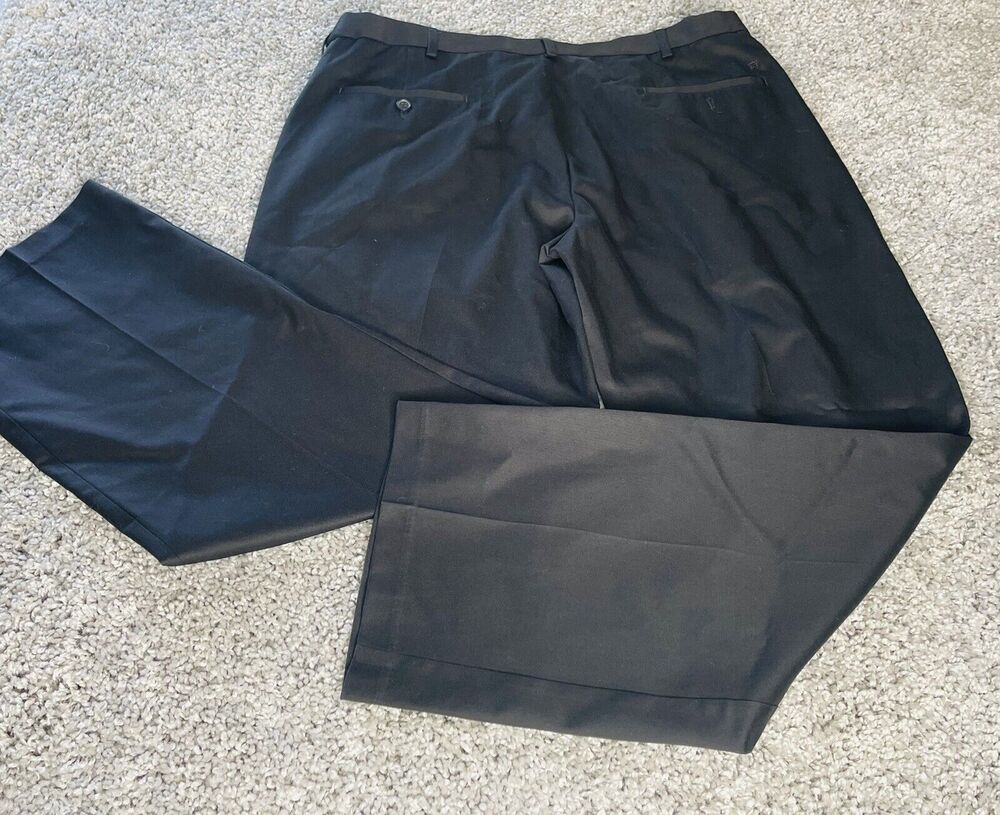 Men’s Haggar Dress Pants Premium No Iron Black Classic Stretch 38x30